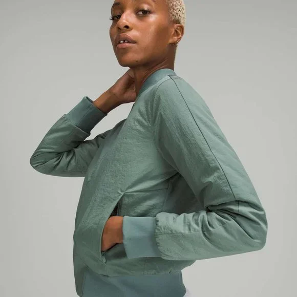 NWT Lululemon Non Stop Reversible Bomber, Sz 4, Tidewater Teal! - Picture 5 of 11